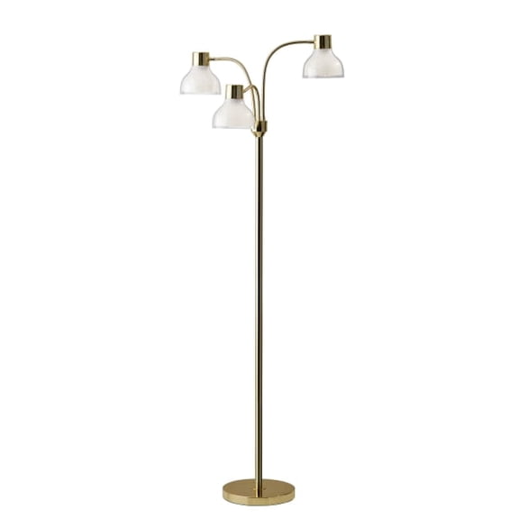 Adesso Presley 69" 3-Light Modern Adjustable Head Shiny Gold Gooseneck Floor Lamp