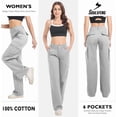 thumbnail image 5 of Women's Cargo Pants Baggy Relaxed Fit Cotton Hiking Work Pants with 6 Pockets Grey, 5 of 10