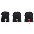 thumbnail image 3 of Unisex Punk Skull Cap Korean Hip Hop ski cap black Winter Personalized Knitted Hat Winter Fall, 3 of 8