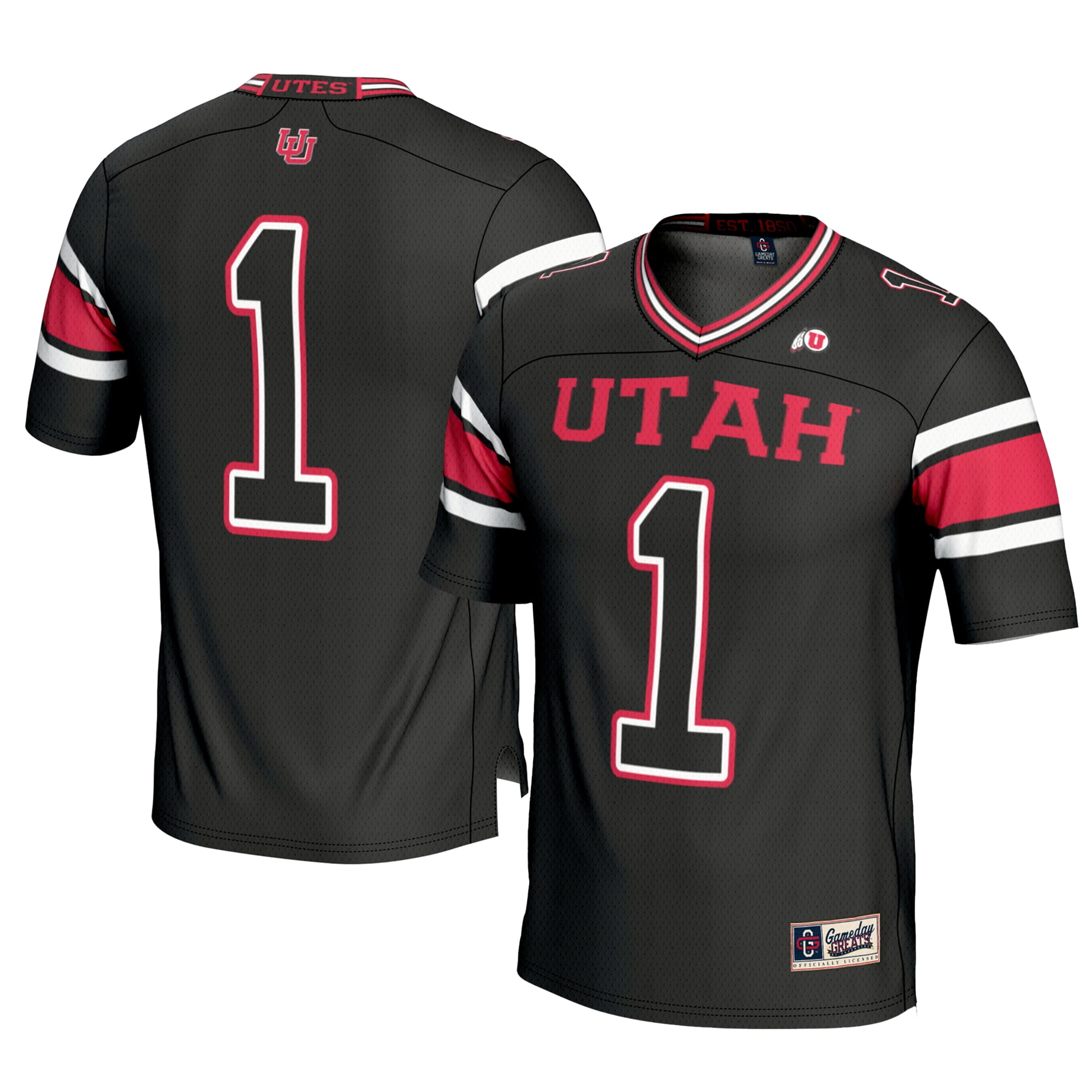 Men's GameDay Greats #1 Black Utah Utes Football Jersey