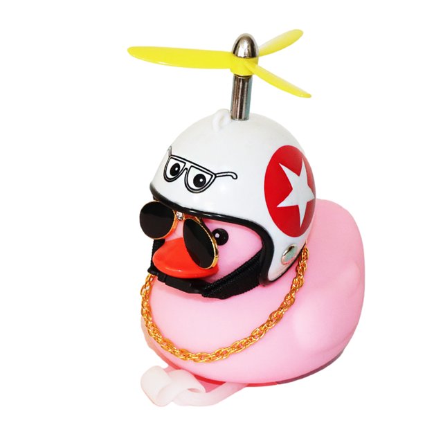 Adornos De Coche De Pato Rosa, Decoraciones Para Salpicadero De Coche, Gafas Geniales, Pato Con Casco De Hélice, Cadena Dorada Eigraketly OD016040-06