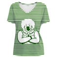 thumbnail image 4 of Lkhaha Womens T Shirts Graphic Fashion Casual Stripe Print Soft Breathable Plus Size Outfits Green XL, 4 of 4