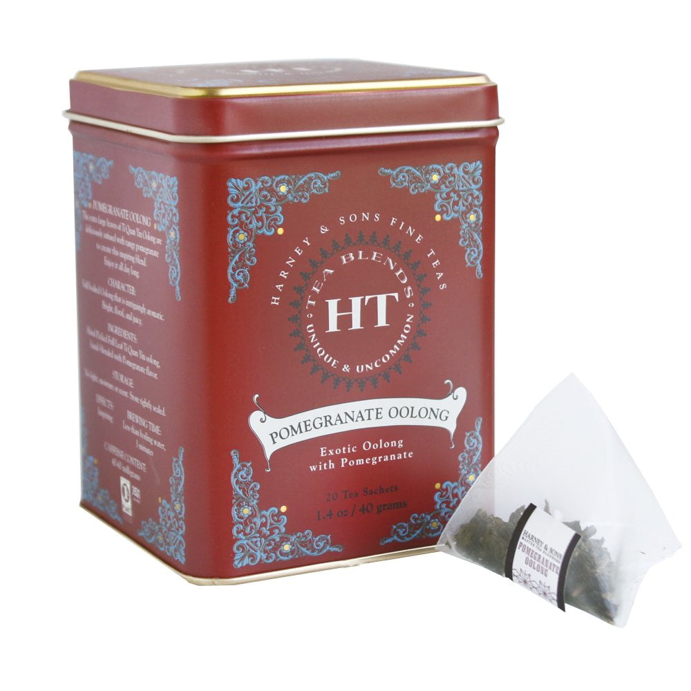 Harney and Sons Tea Sachets, Pomegranate Oolong, 20 Count (Pack of 4