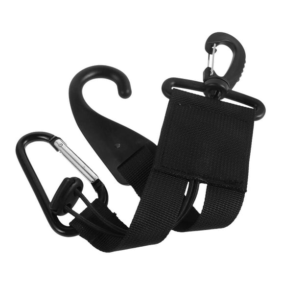 Baseball Gear Hanger with Helmet Clip and Bat Holder in Black Nylon Metal for Sports
