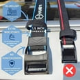 thumbnail image 3 of Surfboard Tie Down Straps for Roof Rack, Extra Long (15ft) & Wide (1.5"), No-Scratch Silicone Buckles, Surfboard Straps for Roof Rack, Ideal to Secure a Paddle Board Kayak Canoe SUP on a Car, 3 of 8