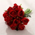 thumbnail image 2 of Ramo de rosas artificiales Toystoory de 12 cabezas rojo para boda en casa 15 * 10 * 25 cm, 2 of 6