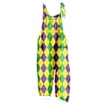 thumbnail image 2 of DDAPJ pyju Mardi Gras Jumpsuits for Women Color Block Print Long Playsuit Carnival Party Jumpsuit Celebration Parade Bib Overalls Sleeveless Wide Leg Rompers with Pockets Yellow XXL, 2 of 5