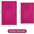 thumbnail image 3 of Bathroom Rugs Sets 2 Piece, Ultra Soft Absorbent Bath mat Chenille Bathroom Rug, Antiskid Bath mats Washable Bathroom mat (20x32 inch + 16x24 inch) Rose red, 3 of 6