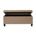 thumbnail image 3 of Linon Carmen Upholstered Tufted Shoe Storage Ottoman in Beige Microfiber, 3 of 8