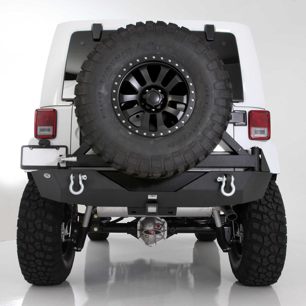 Smittybilt XRC Gen 1 Rear Bumper with Hitch and Tire Carrier (Black) 76856