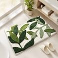 thumbnail image 3 of Tufted Bath Mat, Green Leaf Patterned Soft Absorbent Rugs with Non-Slip Rubber Backing for Front Door Bathroom Kitchen, 3 of 7