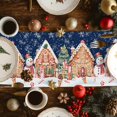 thumbnail image 2 of Merry Christmas Blue Cotton Linen Table Runner for Dining Kitchen, House Xmas Snowman Snowflake Wedding Outdoor Party Tablerunners Decoration, Dresser Scarf Coffee Tablecloth Runners 16x72 Inches, 2 of 9