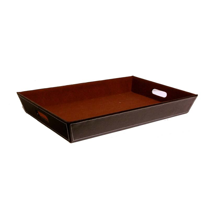 and Bar Snack Pattern  Faux Leather Serving Tray Kitchen Customized Handmade Leather Tray for Office For Easy Serving Home