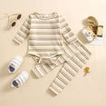 thumbnail image 2 of Newborn Baby Bodysuit Outfit Knit Long Sleeve Tops Set Infant Girl Fall Clothes, 2 of 7