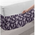 thumbnail image 2 of Jellyfish Bed Skirt, Image of Ammonites Jelly Fishes and Sea Shells in Repeated Pattern, Elastic Bedskirt Dust Ruffle Wrap Around for Bedding Decor, 4 Sizes, Eggplant and Grey Pink, by Ambesonne, 2 of 2