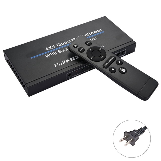 HD 4x1 Switch Quad Multi Viewer Splitter Ultra con conmutador sin interrupciones Video HD 1080P Soporte 5 modos Enchufe de EE. UU. Monstrate EL1340-02B
