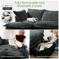 thumbnail image 4 of 49"W Oversized Chair with Ottoman, Upholstered Slipcovered Deep Seat Corduroy Lounge Armchair with Washable Covers for Small Spaces,Gray, 4 of 12