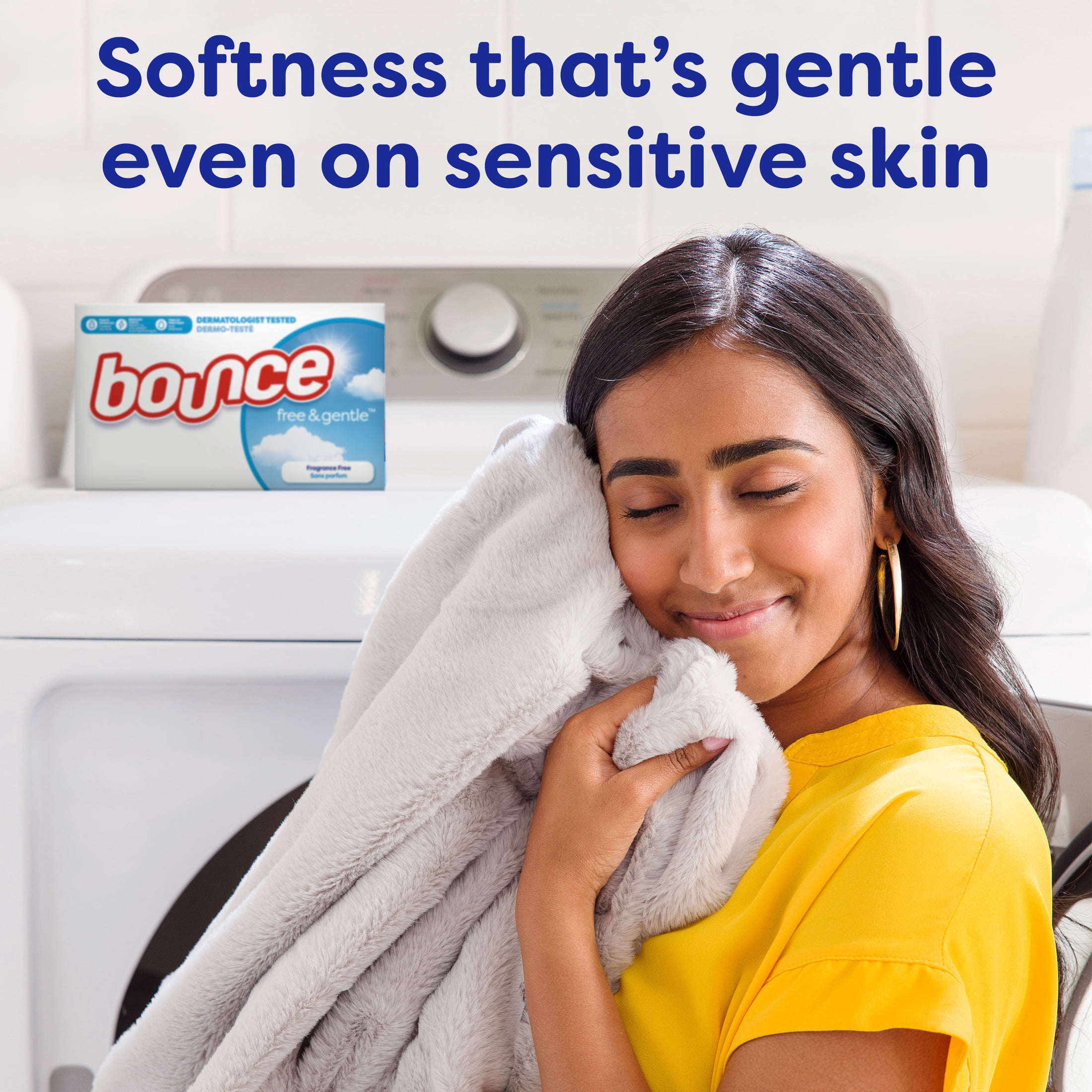 Bounce Dryer Sheets, Free & Gentle, Unscented, 180 Count