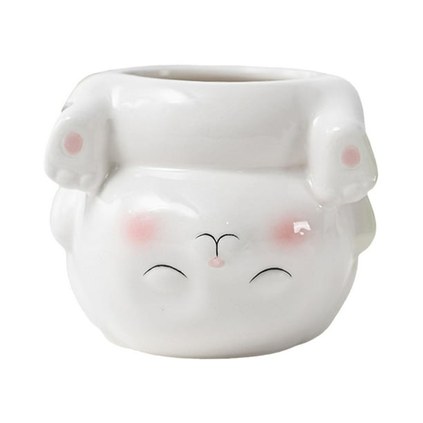 Maceta de cerámica con forma de animal, maceta decorativa, soporte para plantas, florero Conejo 10x92x85cm