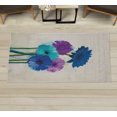 thumbnail image 1 of Gerber Daisy Decorative Rug, Posy of Spring Flowers Oil Painting Impressionist Still Life Pattern, Quality Carpet for Bedroom Dorm and Living Room, 6 Sizes, Violet Turquoise, by Ambesonne, 1 of 1