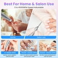 thumbnail image 6 of FETERVIC Professional Nail Drill Kit 45000 RPM, Rechargeable Electric Nail File , Cordless E-File Machine with LCD Display & 24 Drill Bits for Acrylic, Gel Nails & Cuticle Care, 6 of 9
