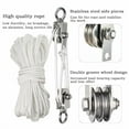 thumbnail image 3 of Hoist Pulley System Heavy Duty Stainless Steel, Snatch Swivel Block Double Pulley with 25m/8mm Rope, Bearing Inside, for Lifting, Kayak, Garage, Winch, Hunting, Loading 1100lb, 3 of 6