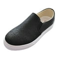 thumbnail image 4 of Oyedens Glitter Slip on Loafers for Women Casual Platform Canvas Shoes Fashion Sneakers Walking Flats, 4 of 5