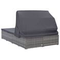 thumbnail image 5 of vidaXL 2-Person Sunbed with Cushion Poly Rattan Grey, 5 of 5