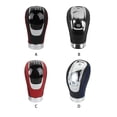thumbnail image 2 of Bouton de Levier de Vitesse Auto en Cuir PU Portable 5 Vitesses Accessoires de Levier Automobile Universel à la Mode Fil Rouge Noir, 2 of 9