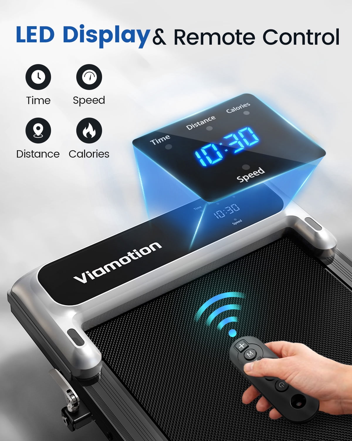 Walking Pad Treadmill with Handle Bar & Adjustable Incline, Foldable Portable Treadmills for Home Office, Quiet Under Desk Treadmill with 0.6-3.8 MPH Speed, 265 LBS Capacity