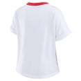 thumbnail image 3 of Women's WEAR by Erin Andrews White San Francisco 49ers Cropped Center Stripe Dolman T-Shirt, 3 of 6