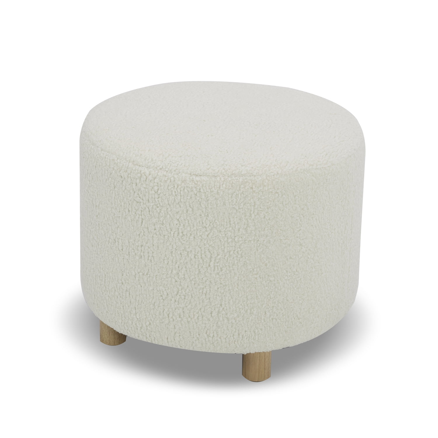 Better Homes & Gardens Mira Round Ottoman, Cream
