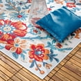 thumbnail image 6 of TOWN & COUNTRY EVERYDAY Hibiscus Bloom Modern Floral Indoor Outdoor Area Rug, UV Fade Resistant, High-Low Pile, Ivory/Red/Blue, 3'11"x5'2", 6 of 13