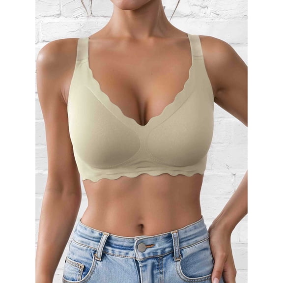 Women's Bra Bras For Women No Underwire Wireless Bra Support Full Coverage Bralette Comfort Everyday Sports Bra,White Women's Bra L