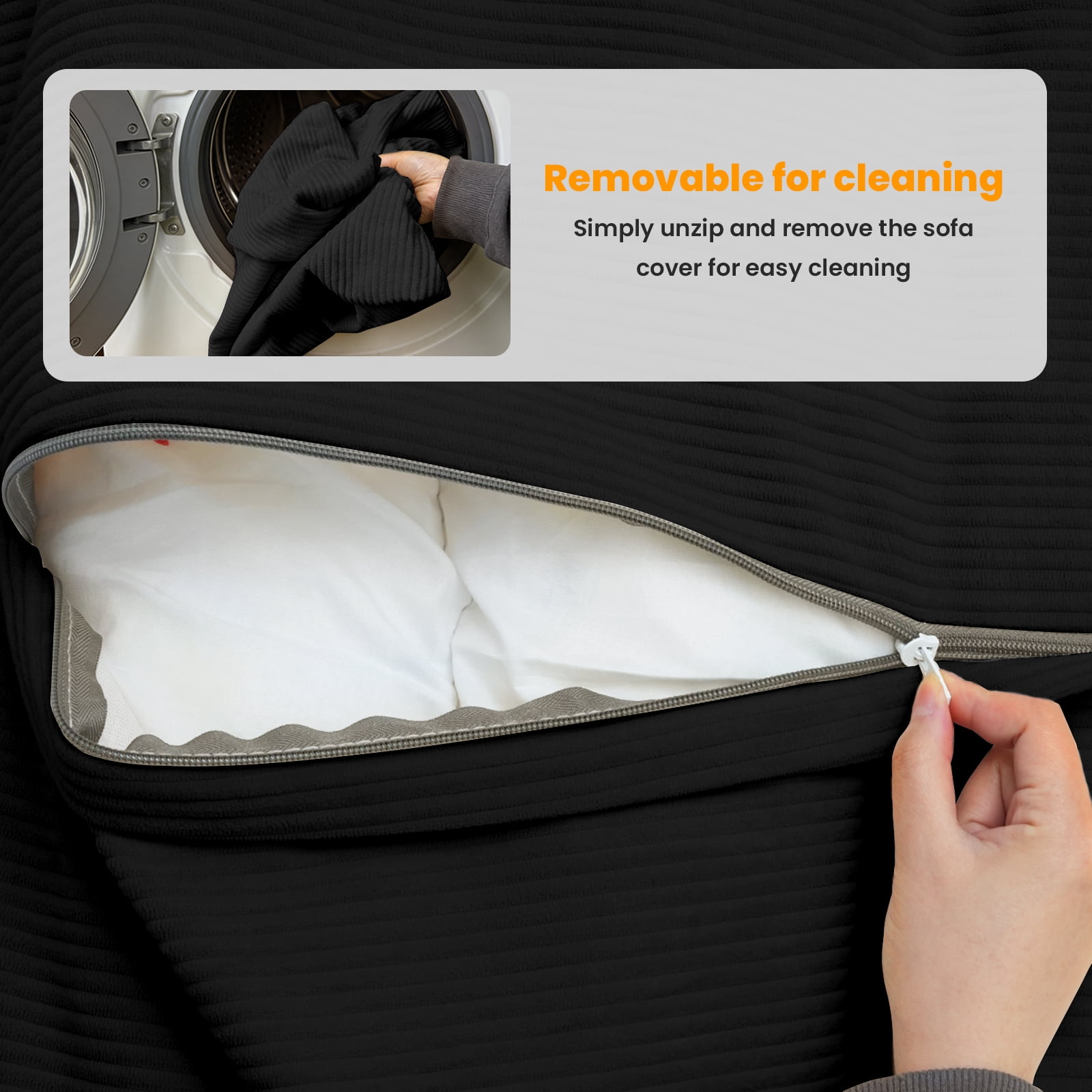 CATGOOD 3-in-1 Bean Bag Chair for Kids, Convertible kids chair with Skin Friendly Fabric for Living Room, Bedroom, Black