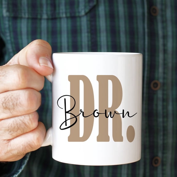 Personalised Doctor Mug with Last Name, 6 Color Options, Thank You Gift, New Dr Present, Medical Student