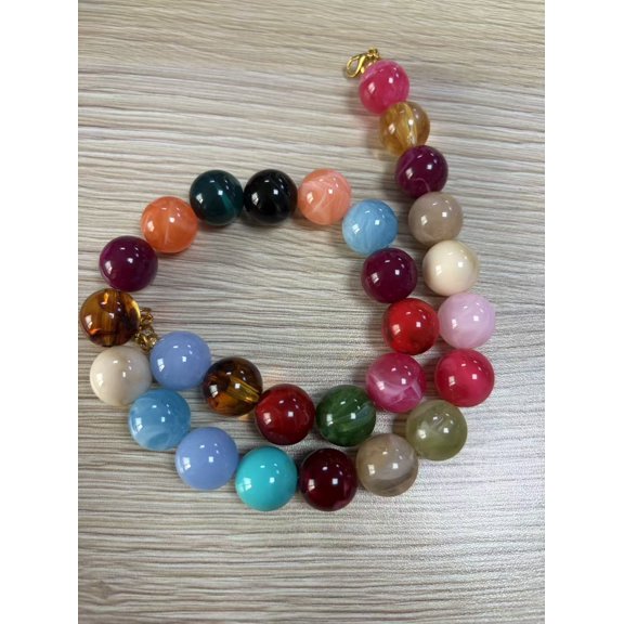 Veesean Chunky Beaded Necklace, Resin, 16mm