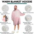 thumbnail image 5 of Wearable Oversized Blanket,Pink Floral and Petal Pattern Wearable Blanket Hoodie for Adults,Cozy Hooded Blankets with Super Pockets,Super Warm Fuzzy Pullover for Women & Men, 5 of 6