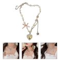 thumbnail image 2 of Collar con lazo en forma de corazón para mujer, estilo punk grunge, joyería estética, código de producto 48605, 2 of 5