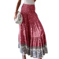 thumbnail image 3 of STARVNC Women Floral Print Pleated High Waiste Flowy Hem Maxi Skirt, 3 of 4