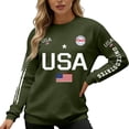 thumbnail image 5 of AHMOMEI Women's 250 Anniversary USA Shirt 1776-2026 USA 250th Anniversary Long Sleeve Waffle Knit Patriotic Sweatshirt for Women, 5 of 5