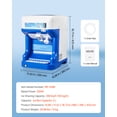 thumbnail image 5 of VEVOR Commercial Ice Shaver Crusher,286lbs Per Hour Electric Snow Cone Maker with 2L Ice Cube Box,250W 1500RPM Tabletop Shaved Ice Machine for Parties Events Snack Bar,Home and Commercial Use (Blue), 5 of 9