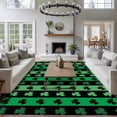 thumbnail image 3 of Large Area Rugs for Living Room Bedroom, St. Patrick's Day 8'x10' Rug Washable Carpet Runner Indoor Outdoor, Spring Green Lucky Clovers Shamrock Non Slip Floor Mats Rug for Kitchen, Patio, 3 of 8