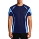 thumbnail image 2 of Ceisia Men's Athletic Short Sleeve T-shirt Color Block Round Neck Fitness Basketball Training Sport Tee Tops Blue L Gifts, 2 of 8