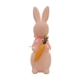 thumbnail image 2 of AURIGATE Easter Pink Flocked Bunny Figurine 4.3×13in, Foam Rabbit Statue with Simulated Carrot for Spring Easter Tabletop Home Farmhouse Party Decor, 2 of 6