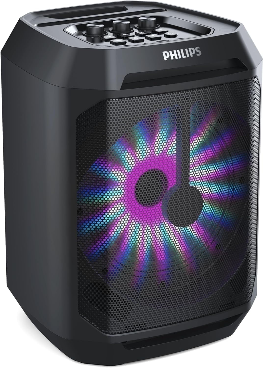 Philips Portable Bluetooth Party Speaker with 8-Inch Woofer and Dynamic Bass Boost, 30W, 7Hrs Play Time, USB-C, Black