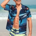 thumbnail image 5 of Lsque Colorful Ocean Whale pattern Hawaiian Shirt for Men, Unisex Summer Beach Casual Short Sleeve Button Down Shirts-XX-Large, 5 of 9