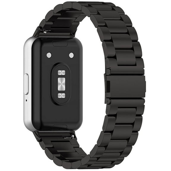 FESIGN Stainless Steel No Gap Watch Band Compatible with Samsung Galaxy FIT3 Metal Replacement Strap for Samsung Galaxy FIT 3 for Women Men, Black