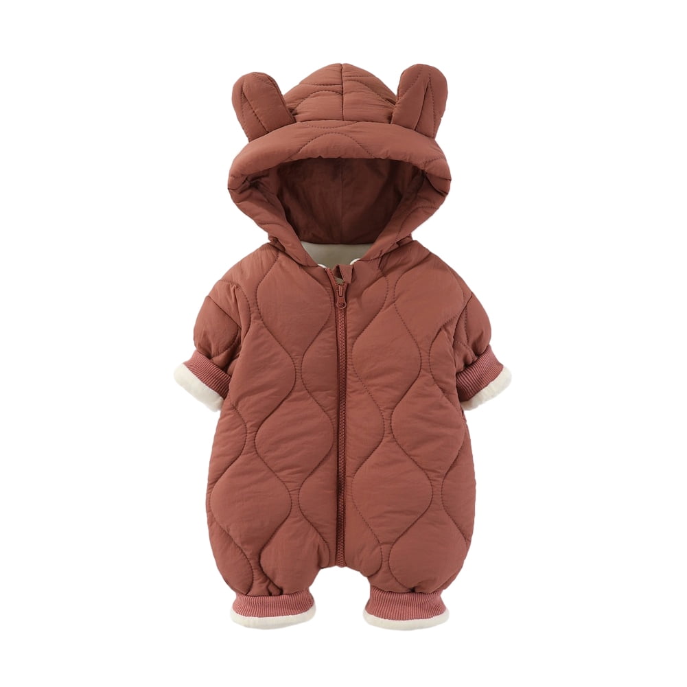 YTDSCS Newborn Baby Boys Girls Cotton Romper for 0-12M Infants Bodysuit Ears Hooded Outfit Clothes Unisex Button Warm Fall Winter Jumpsuits Onesies