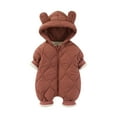 thumbnail image 3 of Esaierr Newborn Baby Boys Girls Ears Hooded Bodysuit Infant Zipper Fleece Jumpsuit Long Sleeve Warm Onesies Fall Winter Cotton Clothes Outfit for 0-12 Months, 3 of 9